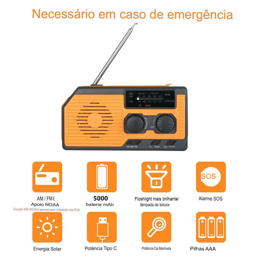 Rádio Portátil amfm de Emergência AlertMax Pro