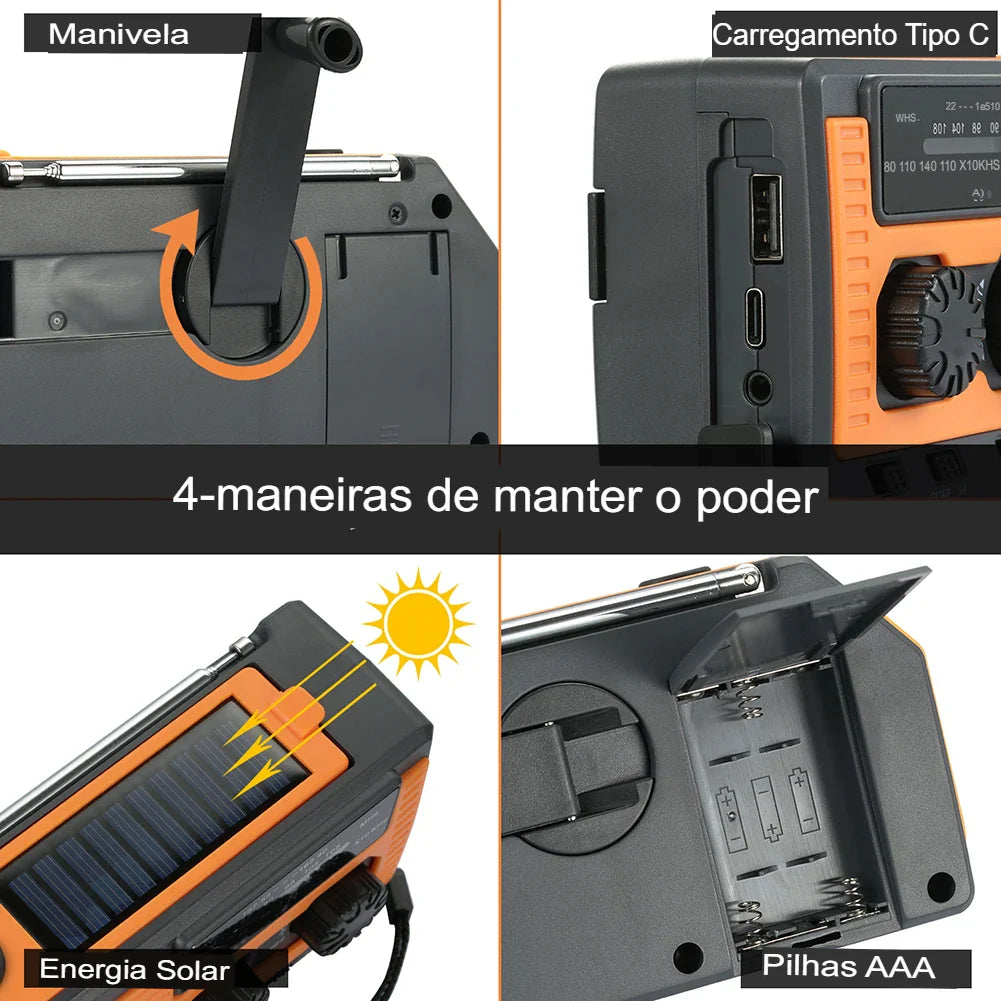 Rádio Portátil amfm de Emergência AlertMax Pro