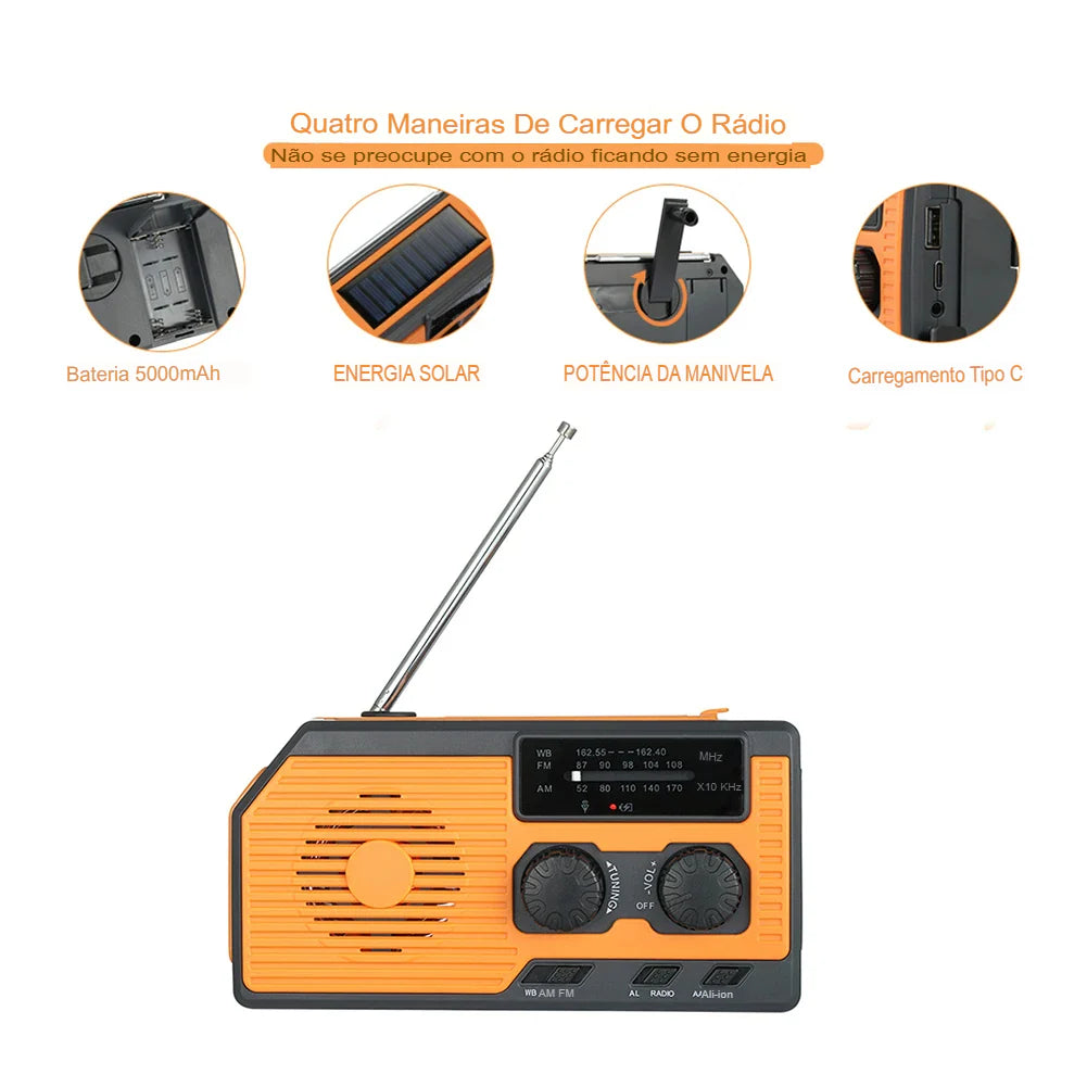 Rádio Portátil amfm de Emergência AlertMax Pro