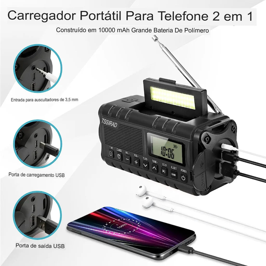 Rádio Portátil de Emergência Storm Guard