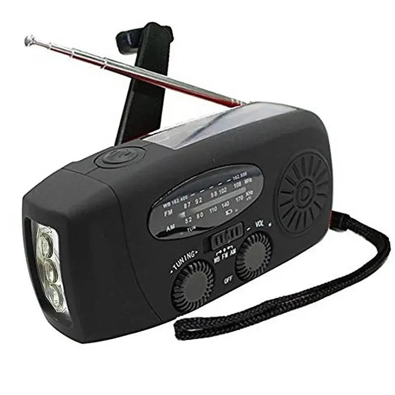 Rádio de Emergência Solar + Manivela "VITALINK"